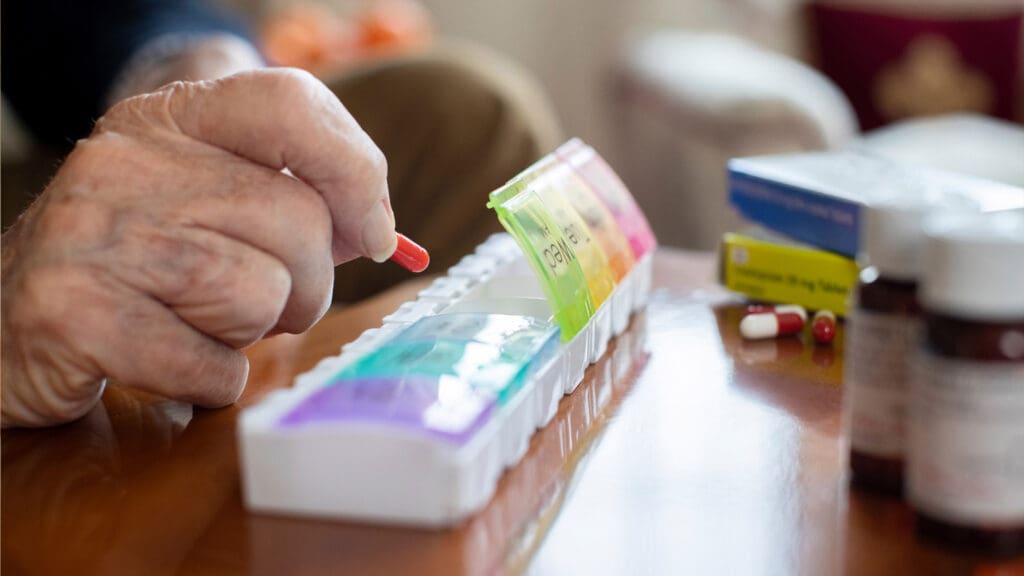 practicing medication safety with a pill holder