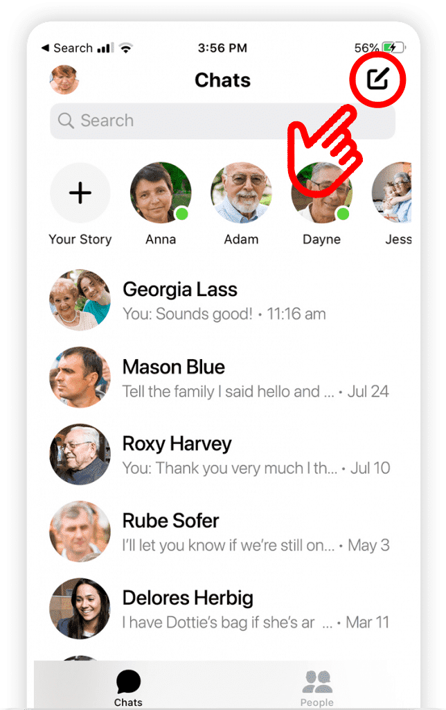 One example of messaging apps for seniors. Facebook Messenger