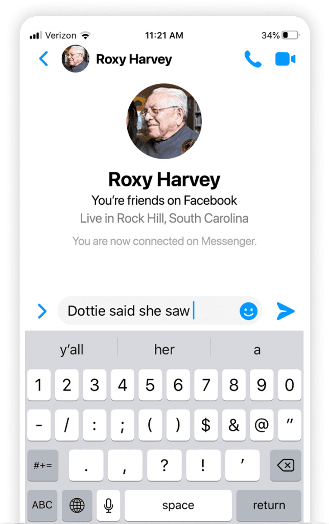 One example of messaging apps for seniors. Facebook Messenger